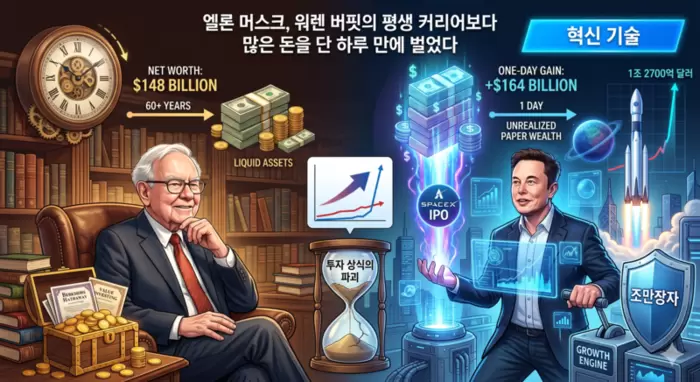 일론 머스크, 워렌 버핏의 평생 커리어보다 많은 돈을 단 하루 만에 벌었다