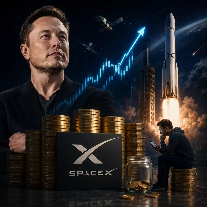 SpaceX (SPCX) Stock Price: Musk Copies $4.7 Billion Every Time It Jumps $1...What About Retail Investors' Profits?